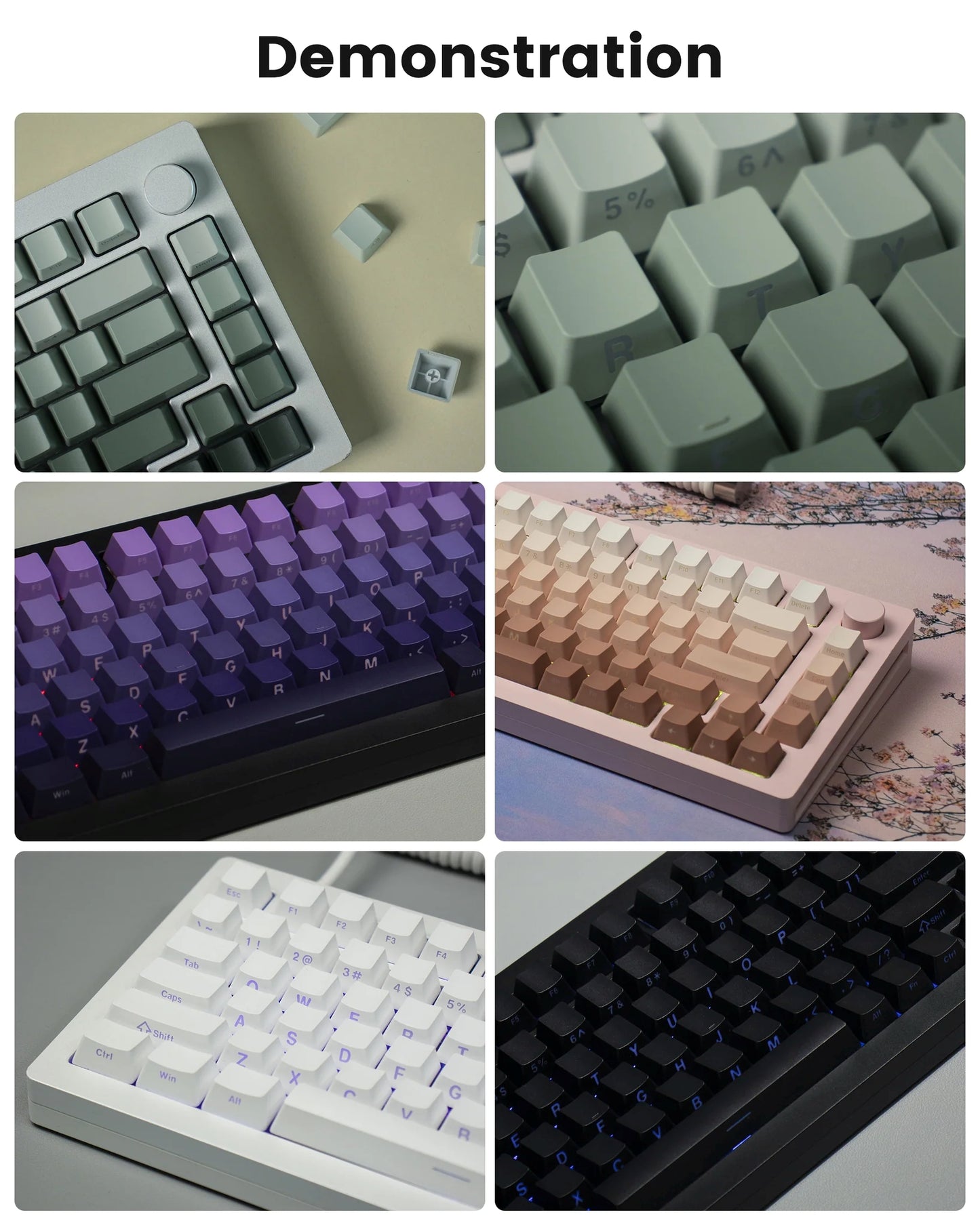 Arctic Pure White Side Backlit Doubleshot PBT Keycaps