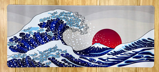 Wave Of Kanagawa Red Sun Super Smooth Speed XXL Deskmat