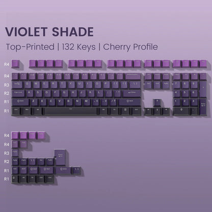 Violet Shade Top Backlit OEM Doubleshot PBT Keycaps