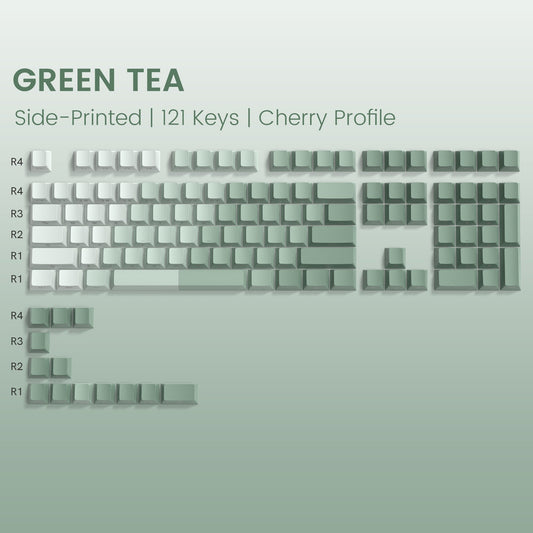 GREEN TEA Diagonal Gradient Side Backlit Cherry Doubleshot Keycaps