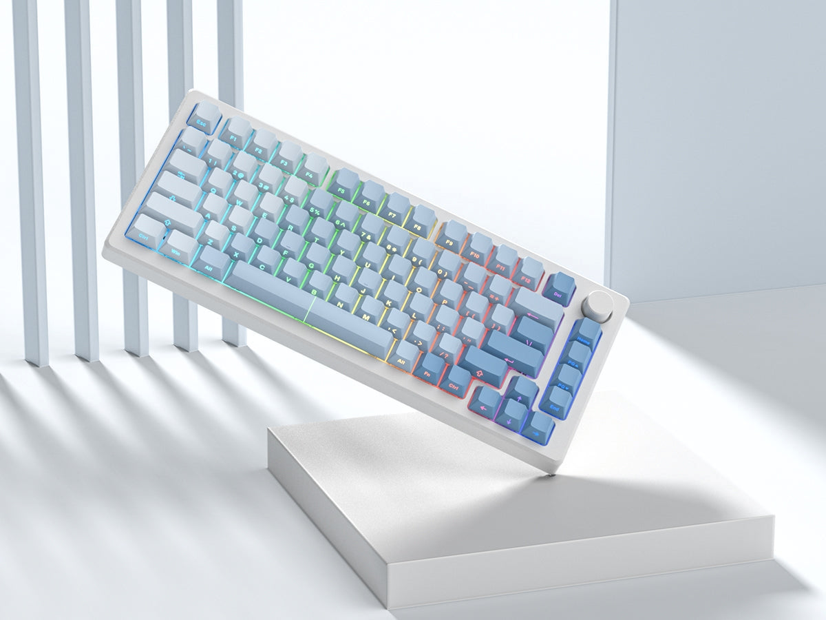 AQUA Diagonal Gradient Side Backlit Cherry Doubleshot Keycaps