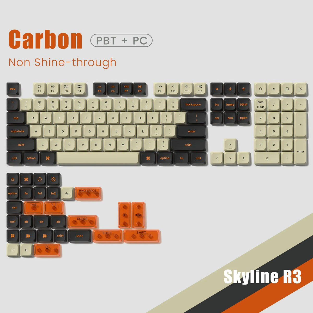 Carbon Skyline Low Profile Double-Shot Keycap