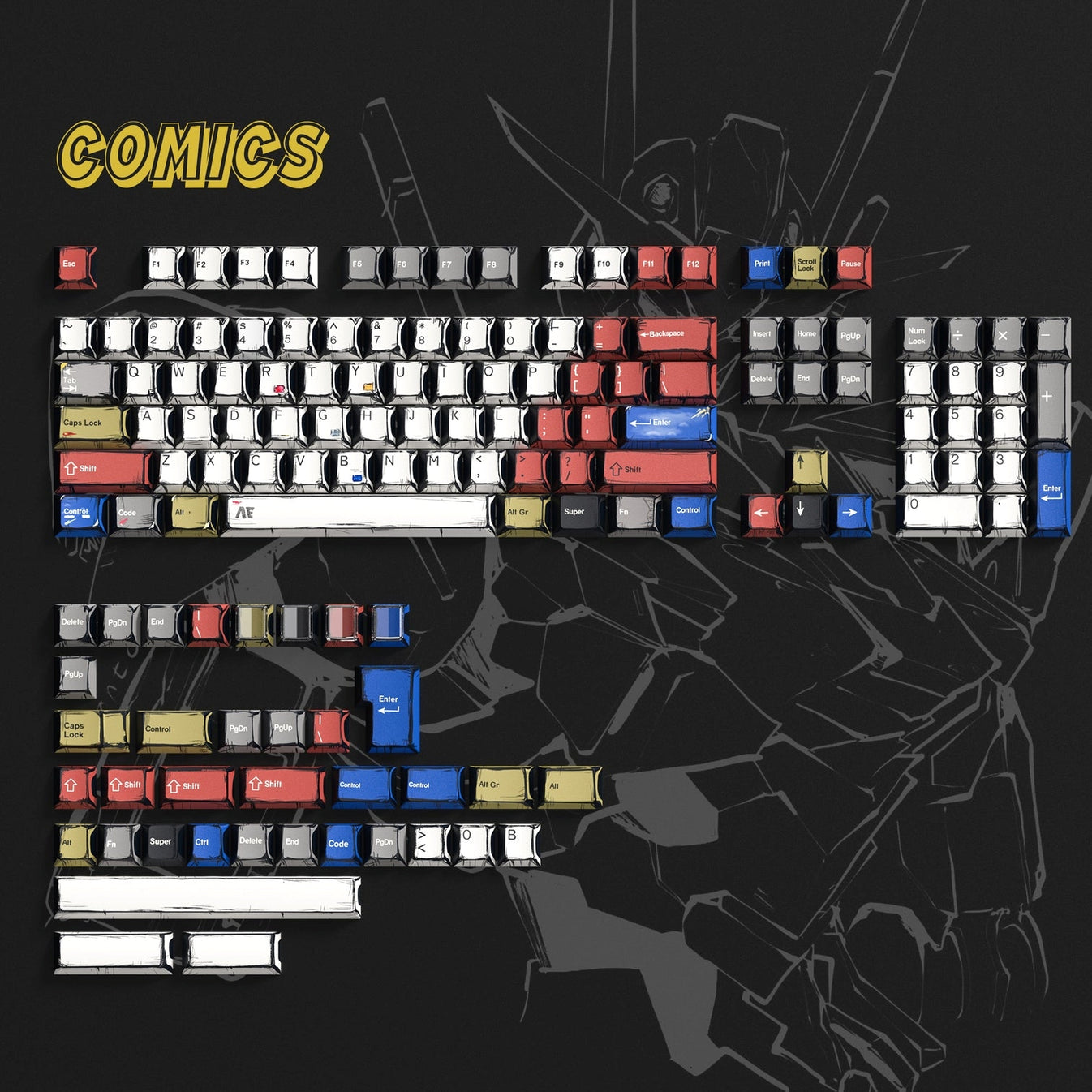 COMICS Style Manga V3 Cherry PBT Keycaps – CuriosityCaps
