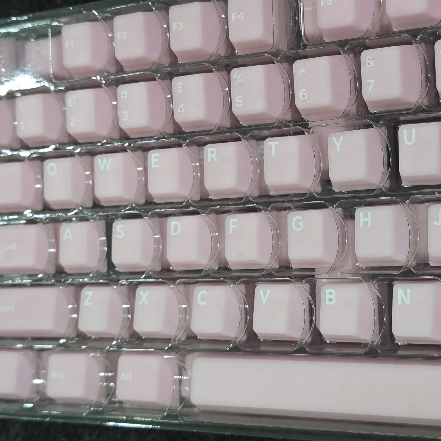 Pink White Marble Style PYGA Doubleshot Keycaps