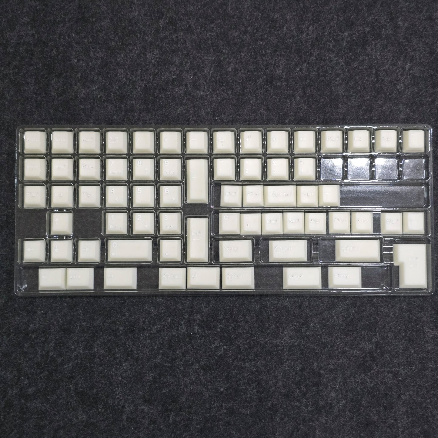 White On White Marble Style PYGA Doubleshot Keycaps