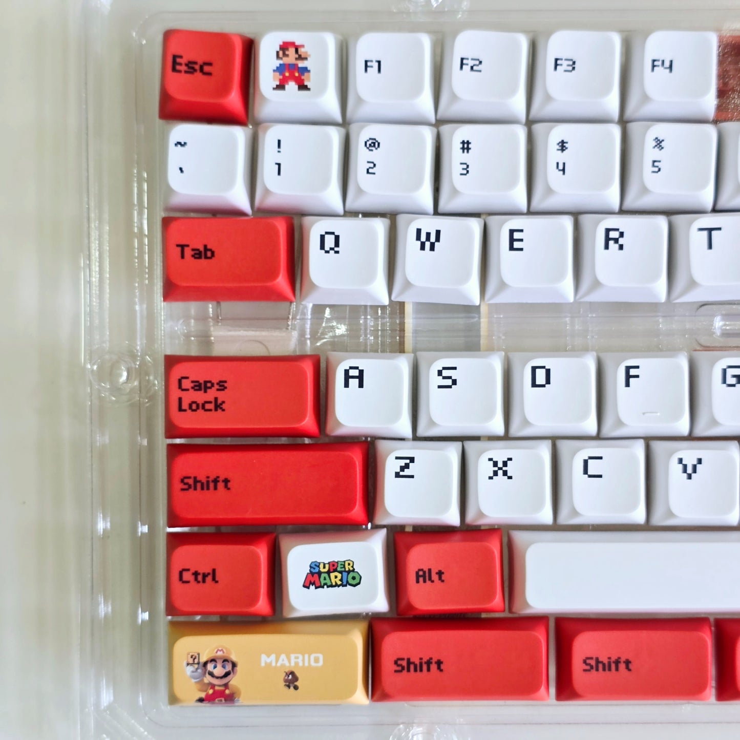 Mario Version 2 XDA PBT Keycaps Pure White