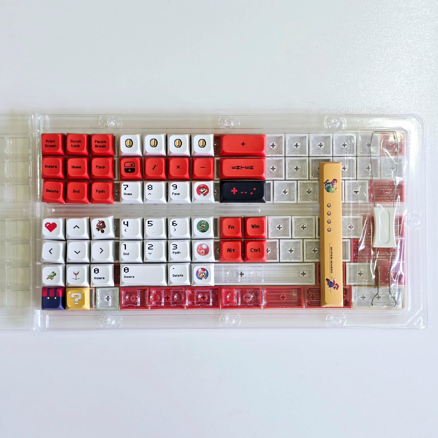 Mario Version 2 XDA PBT Keycaps Pure White