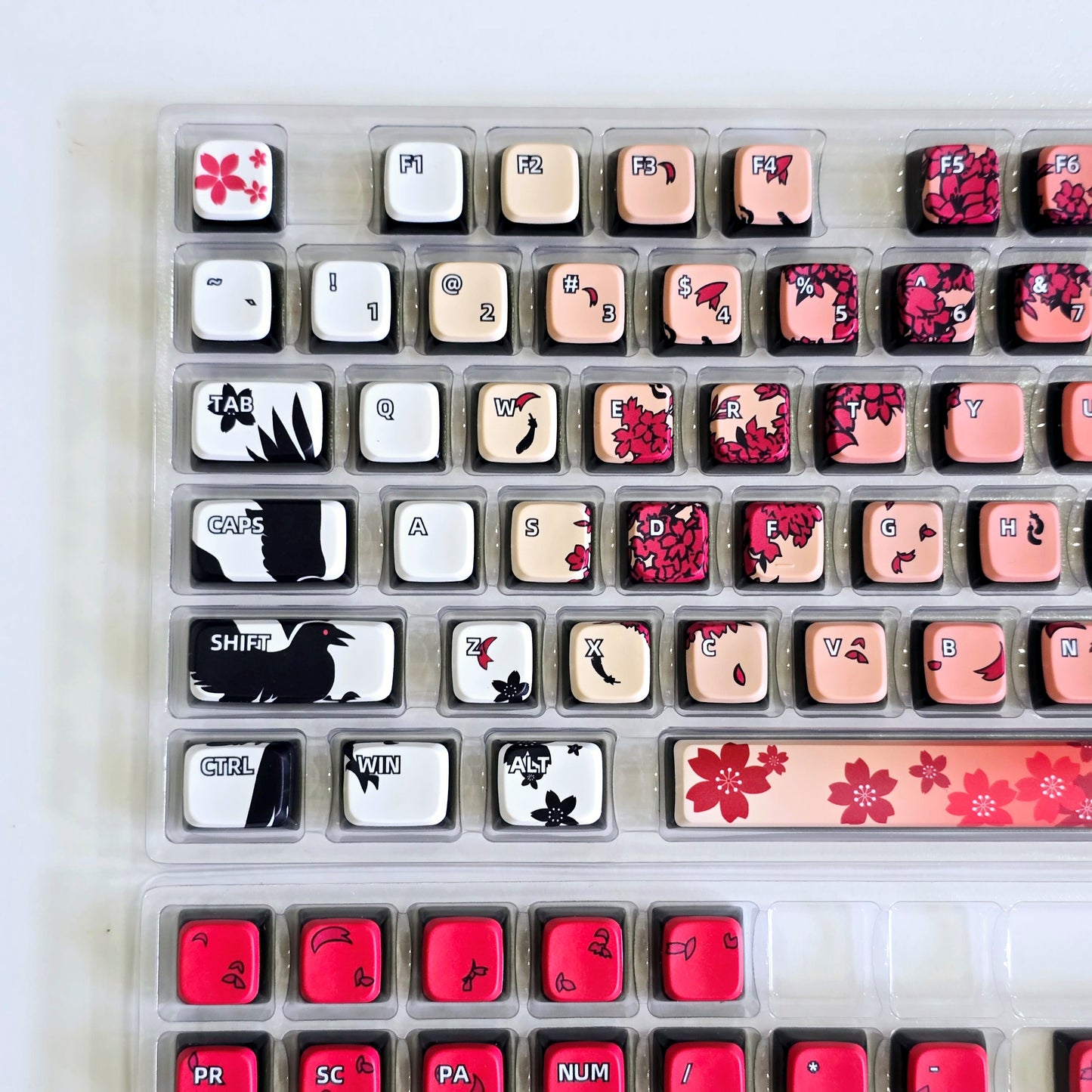 Sakura Girl Four Sided Light Transmitting Pudding Style Keycaps