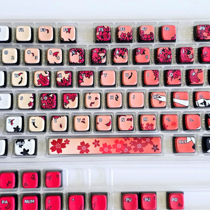 Sakura Girl Four Sided Light Transmitting Pudding Style Keycaps