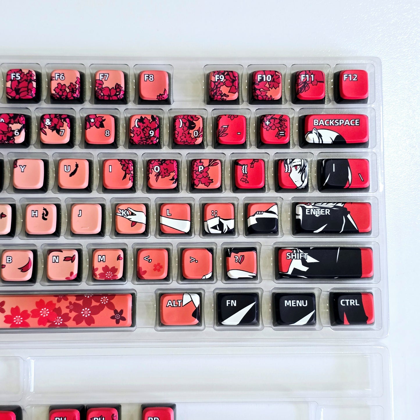 Sakura Girl Four Sided Light Transmitting Pudding Style Keycaps