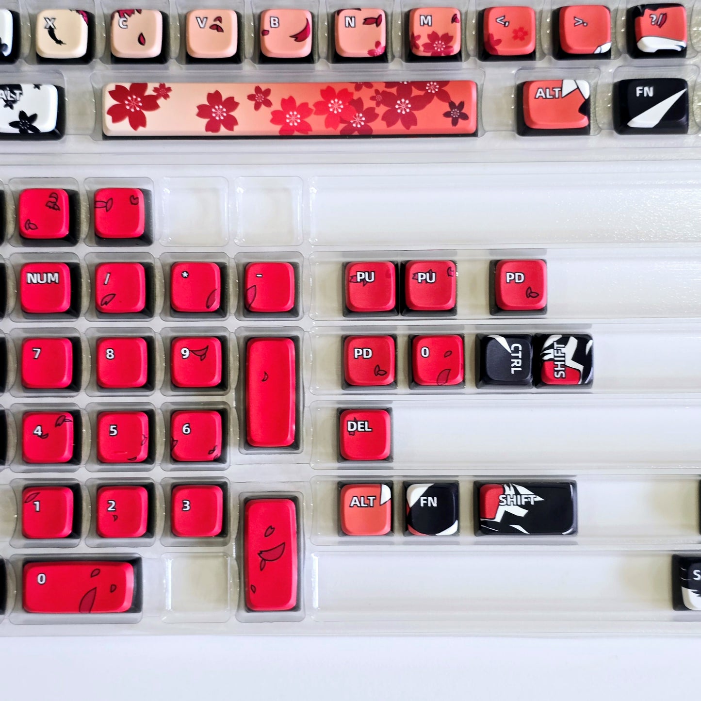 Sakura Girl Four Sided Light Transmitting Pudding Style Keycaps