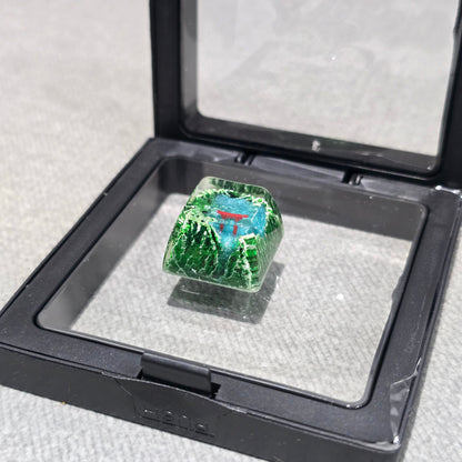 Sakura Snow Spring Torii Gate Resin Artisan 1u Keycap