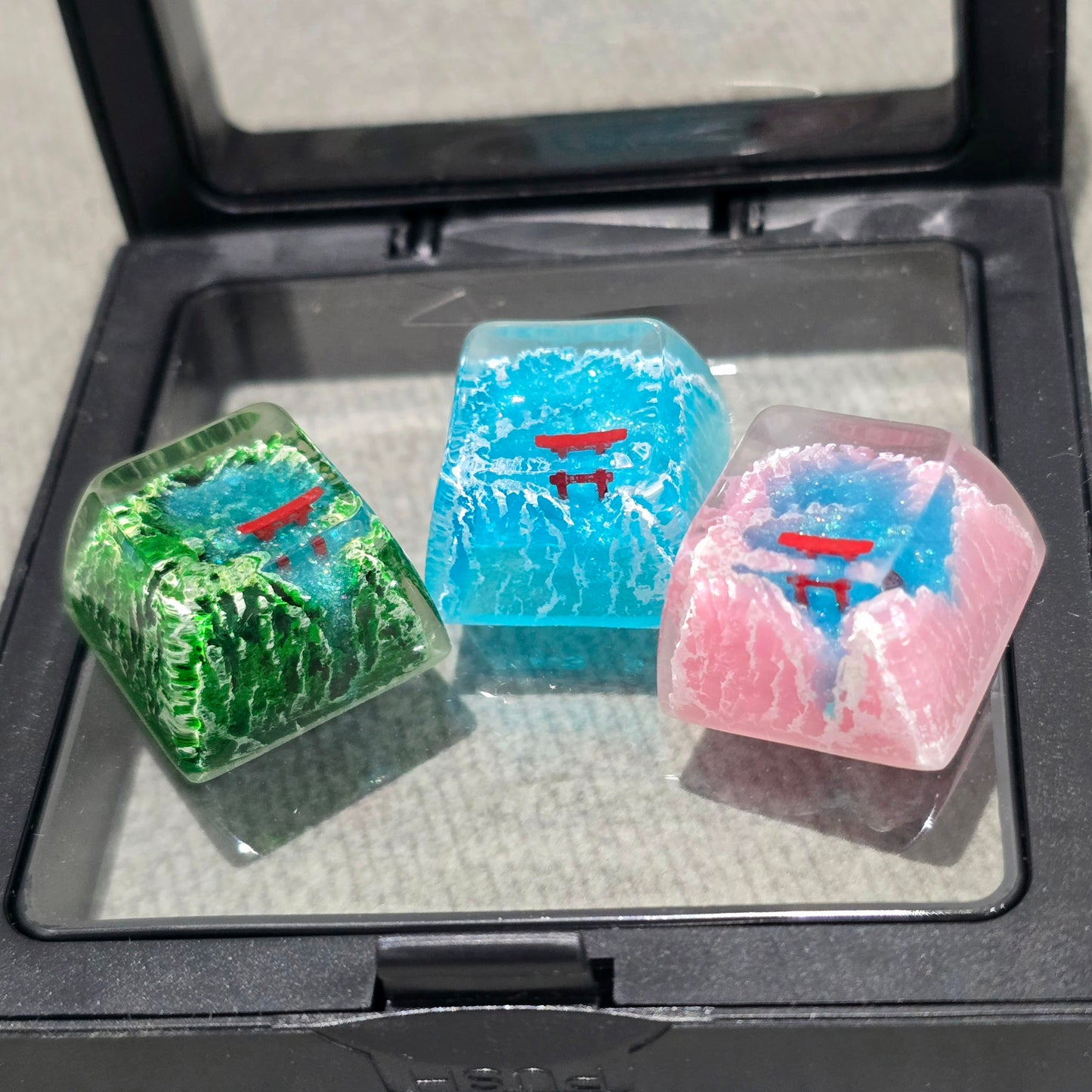 Sakura Snow Spring Torii Gate Resin Artisan 1u Keycap
