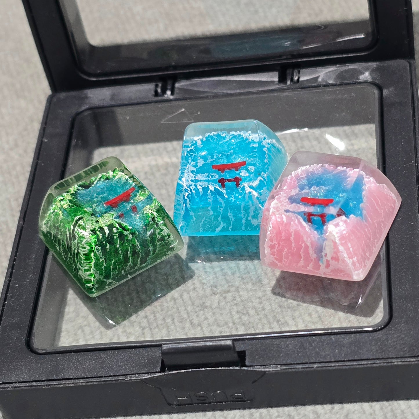 Sakura Snow Spring Torii Gate Resin Artisan 1u Keycap