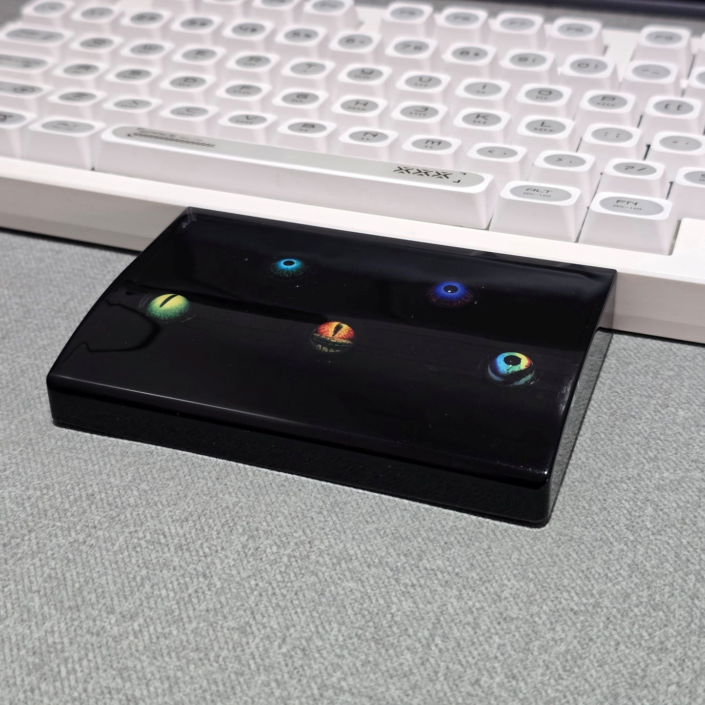 Artisan Rotating Evil Eye Resin Compact Wrist Rest Pad For Keyboard Mouse