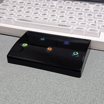 Compact Wrist Rest Pad Artisan Rotating Evil Eye Resin For Keyboard Mouse