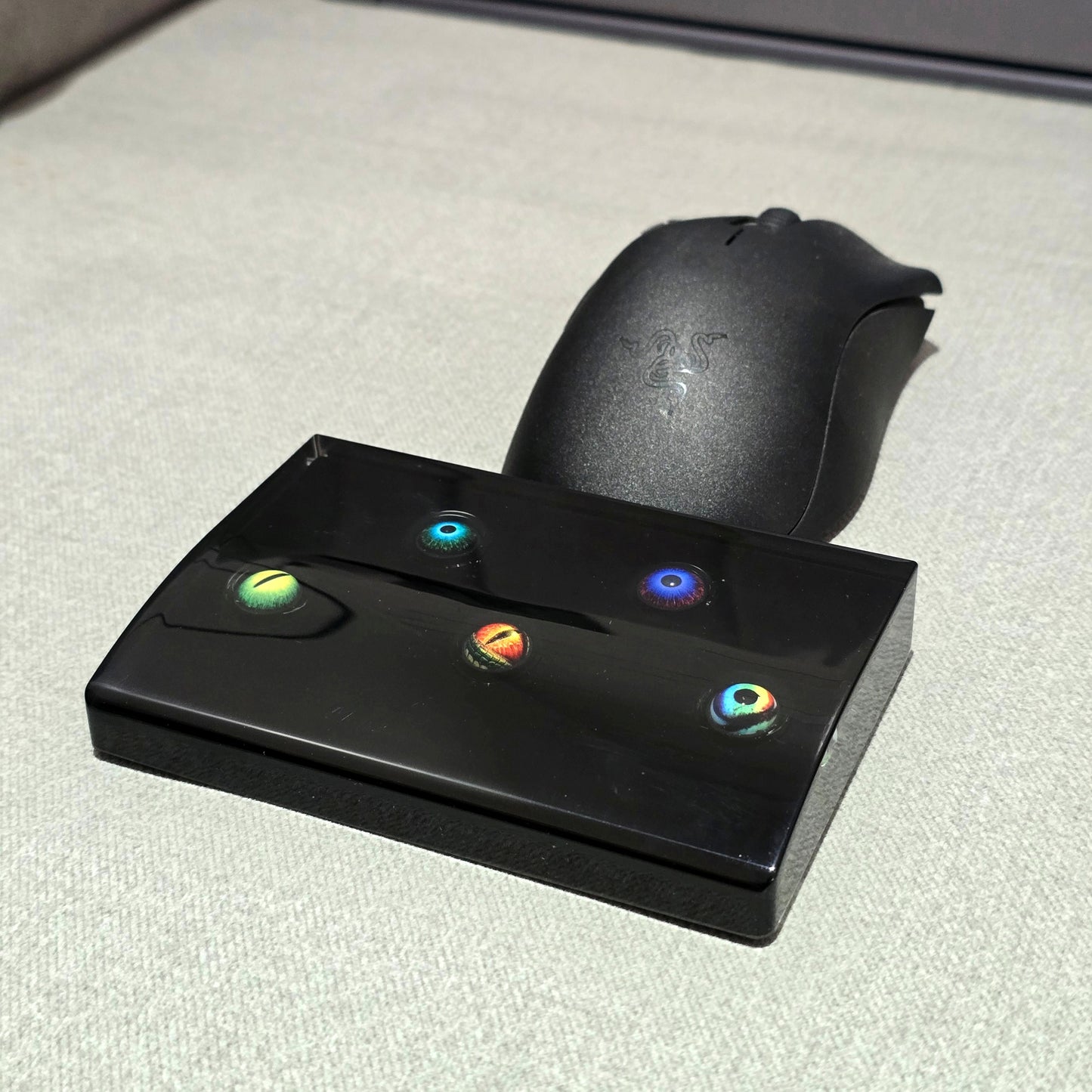 Artisan Rotating Evil Eye Resin Compact Wrist Rest Pad For Keyboard Mouse