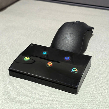 Compact Wrist Rest Pad Artisan Rotating Evil Eye Resin For Keyboard Mouse
