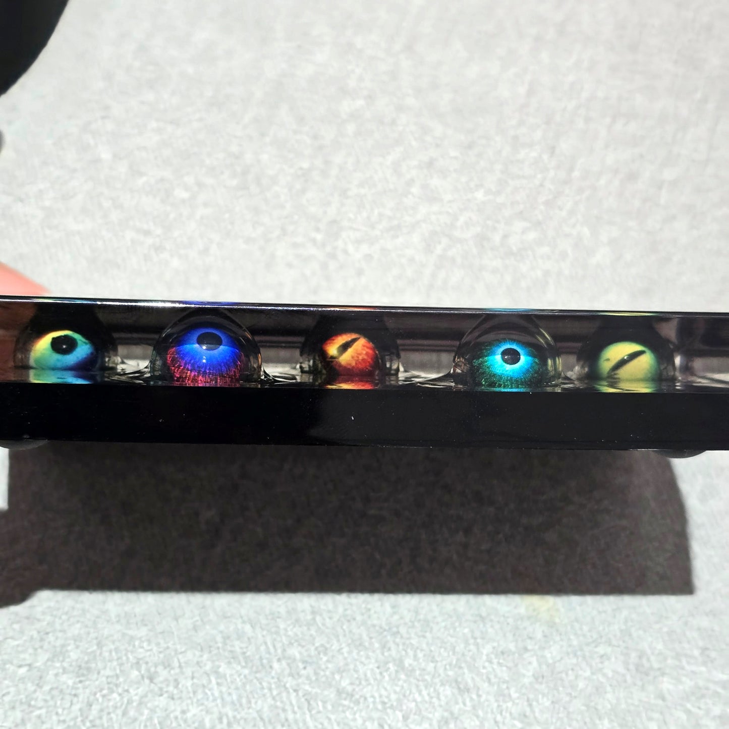 Artisan Rotating Evil Eye Resin Compact Wrist Rest Pad For Keyboard Mouse