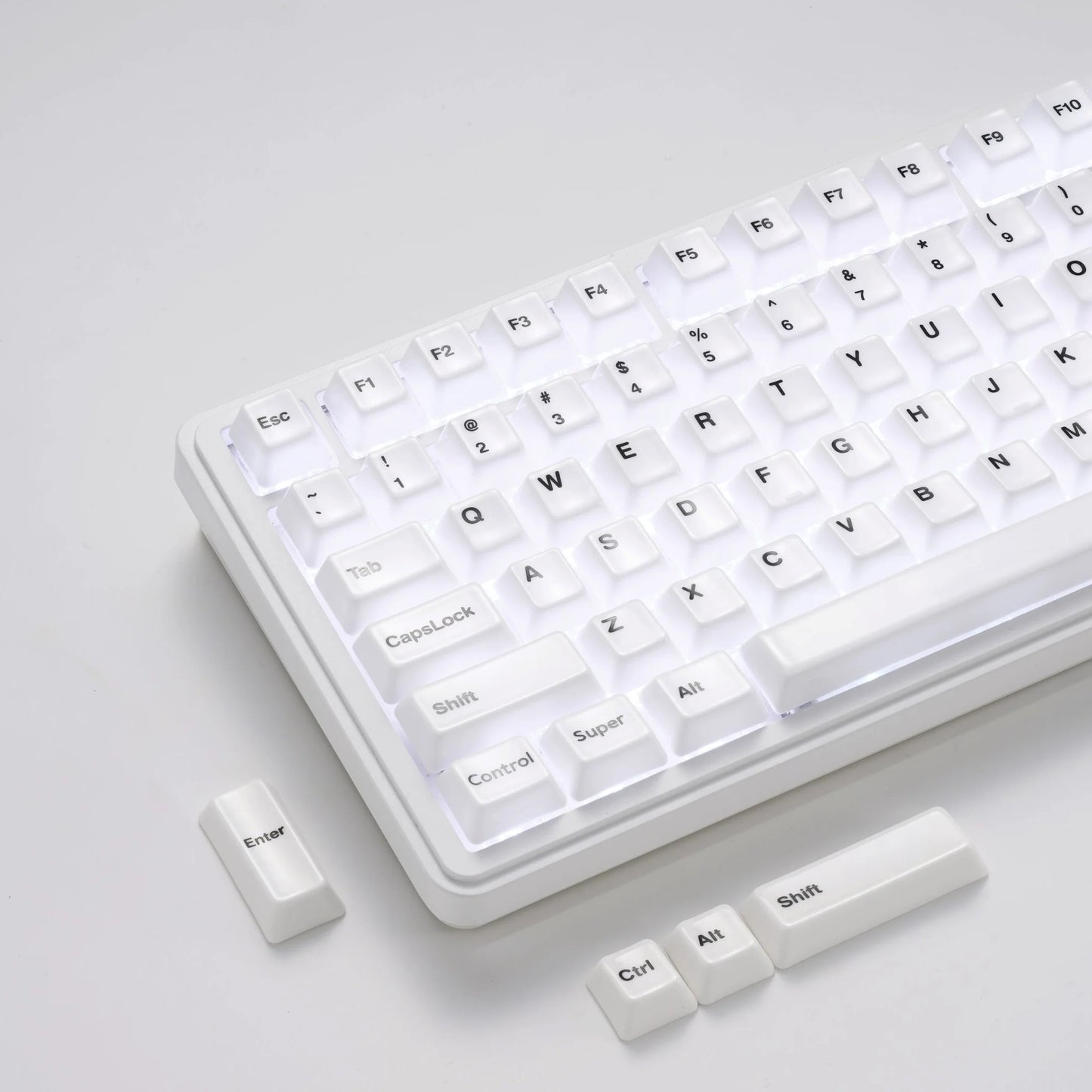 XVX Full Glaze Ceramic Minimal White Cherry Profile 120-Key Full Keycap Set