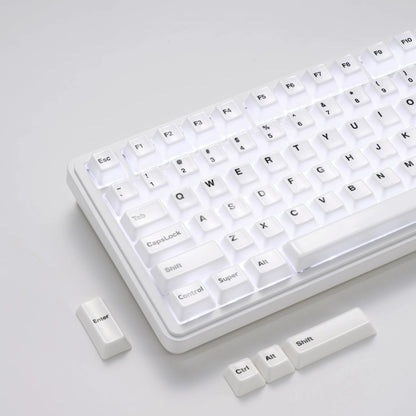 XVX Full Glaze Ceramic Minimal White Cherry Profile 120-Key Full Keycap Set