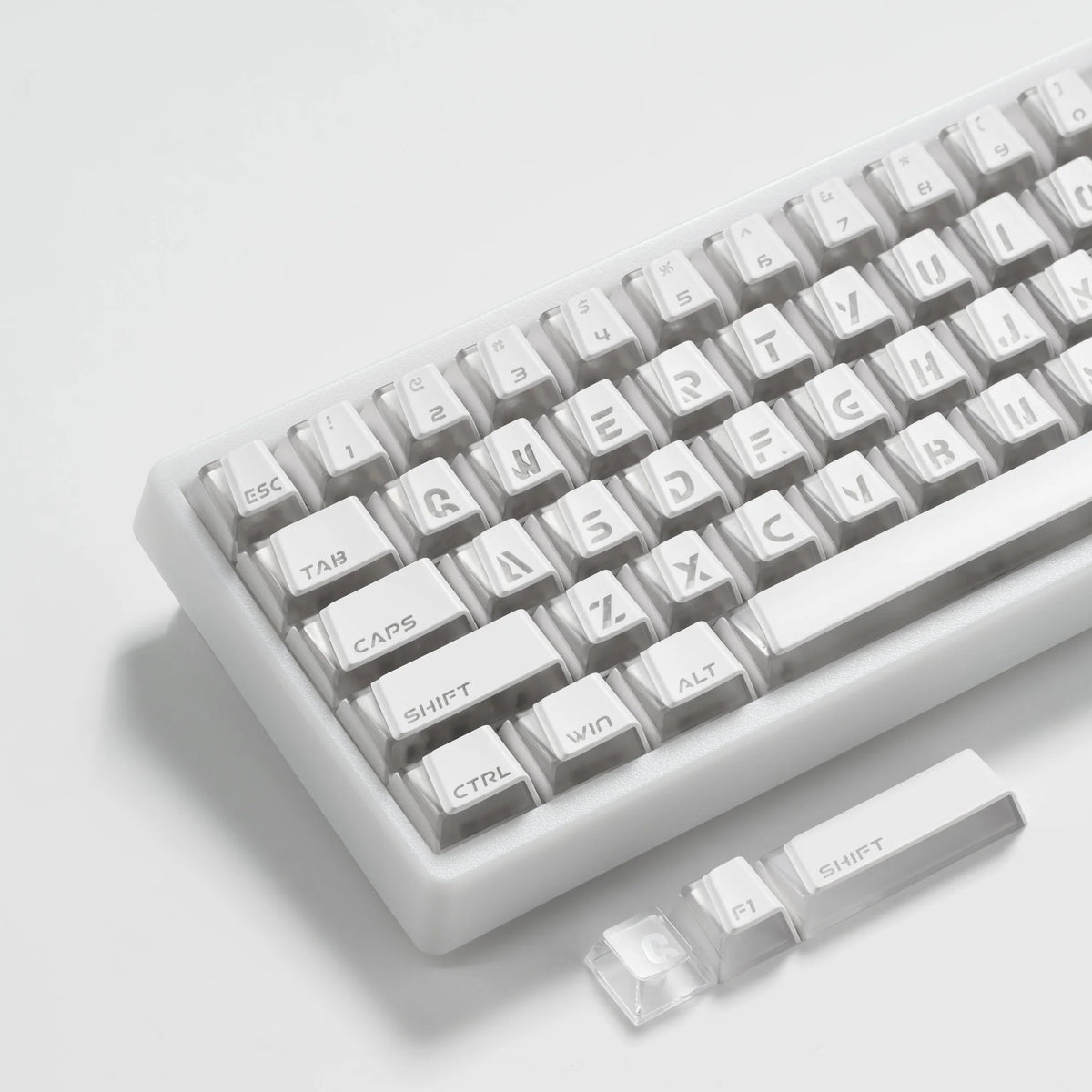 XVX Wedge PRISM White Shine-Through Double-Shot ABS+PC Keycap Set