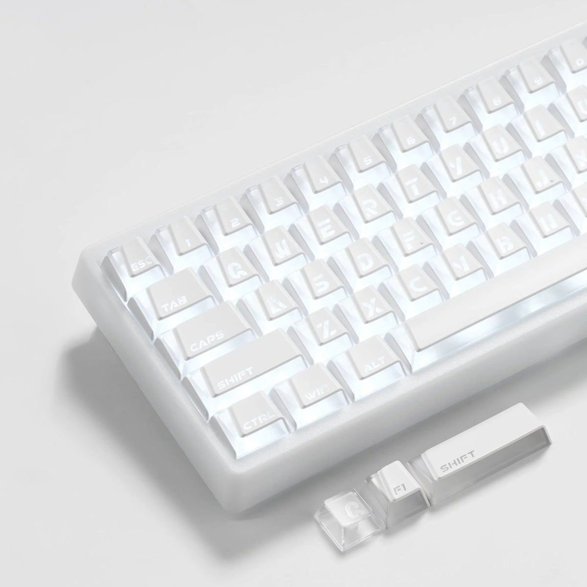 XVX Wedge PRISM White Shine-Through Double-Shot ABS+PC Keycap Set