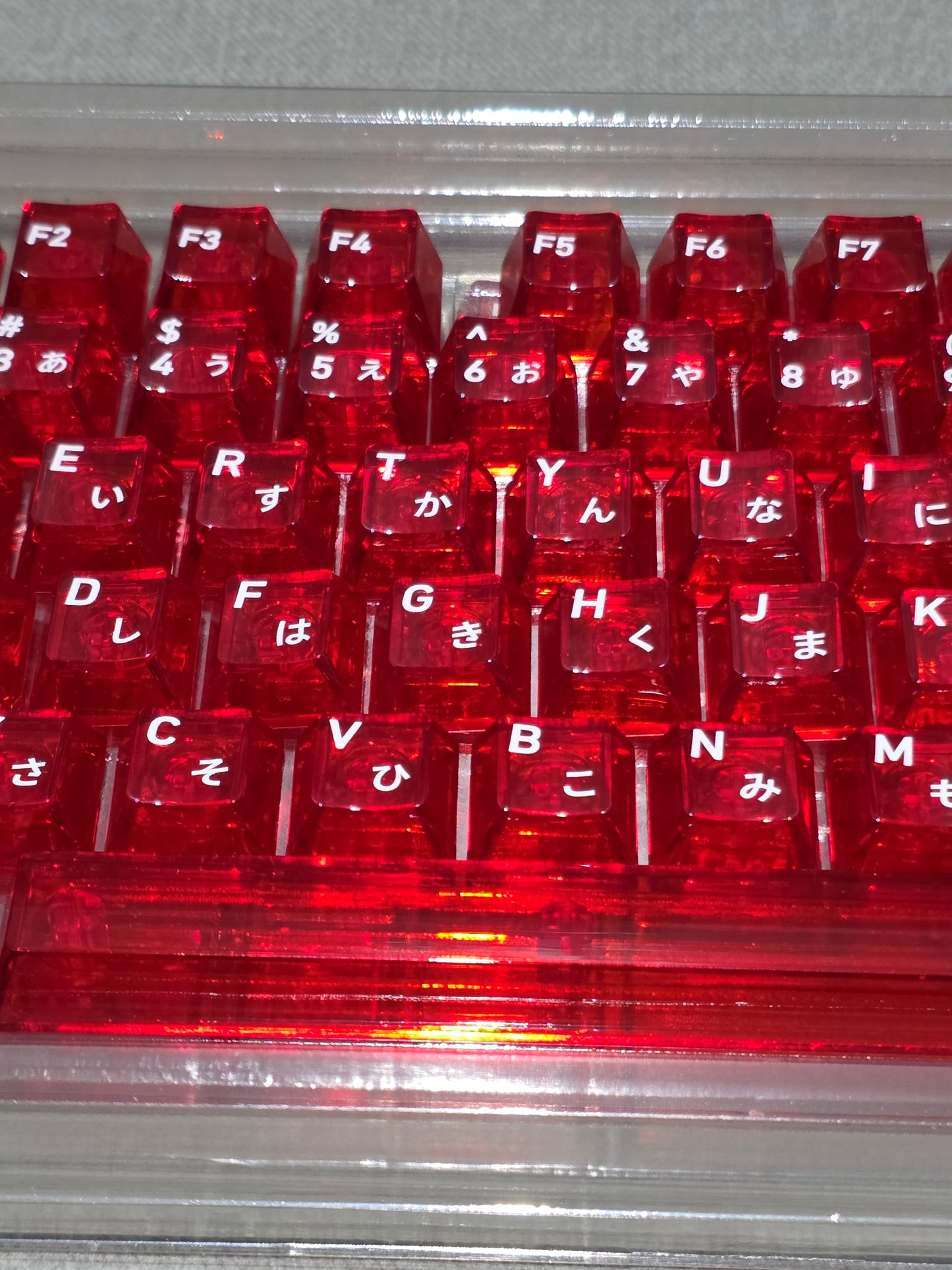 Crystal Red  English Japanese Transparent Cherry Keycaps