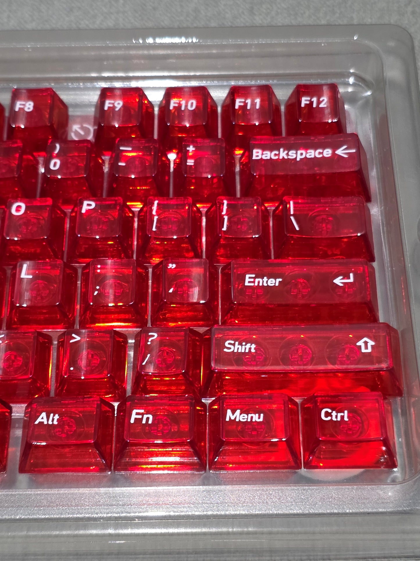 Crystal Red  English Japanese Transparent Cherry Keycaps
