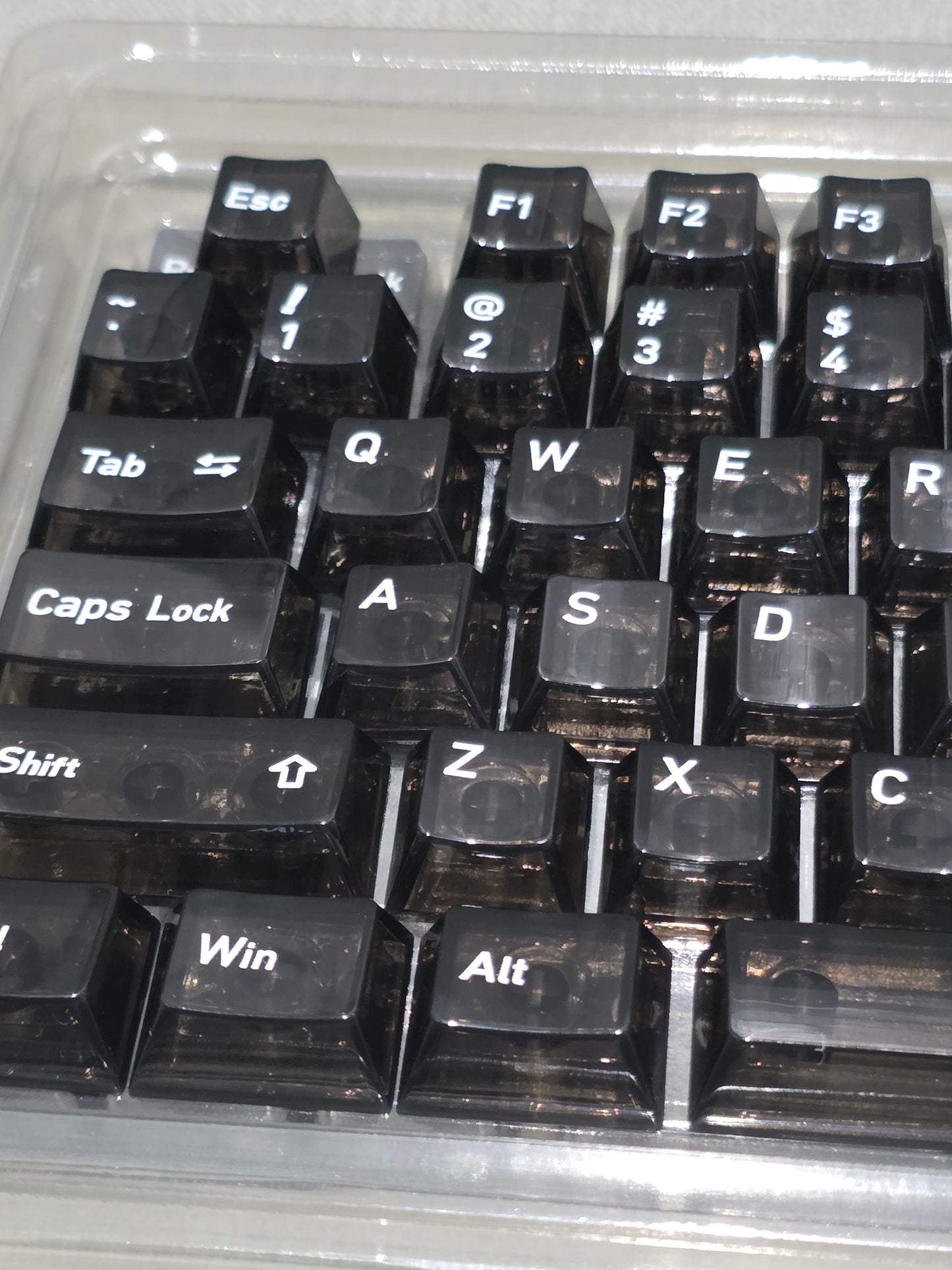 Crystal Black English Japanese Transparent Cherry Keycaps