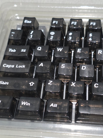 Crystal Black English Japanese Transparent Cherry Keycaps