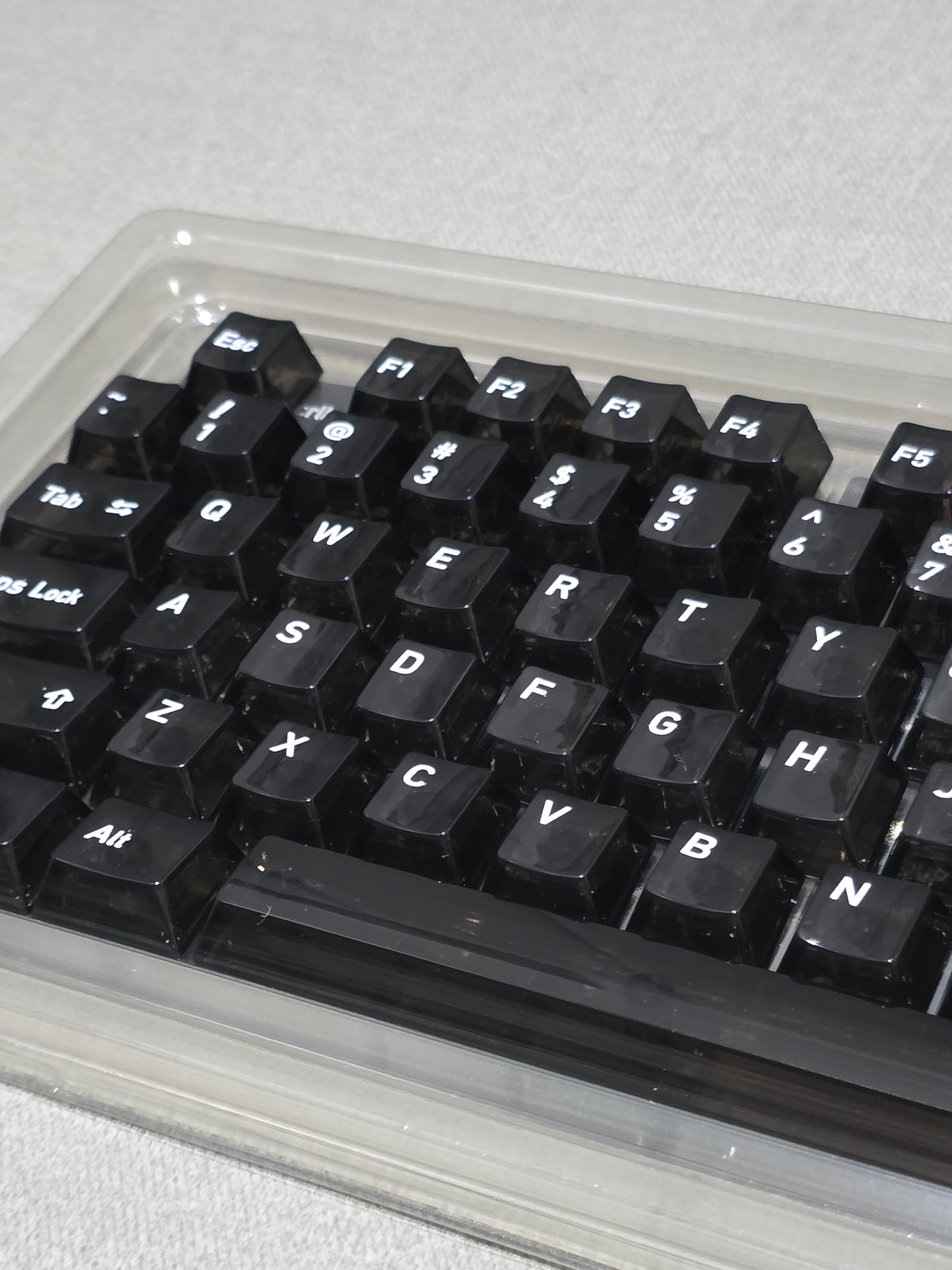 Crystal Black English Japanese Transparent Cherry Keycaps