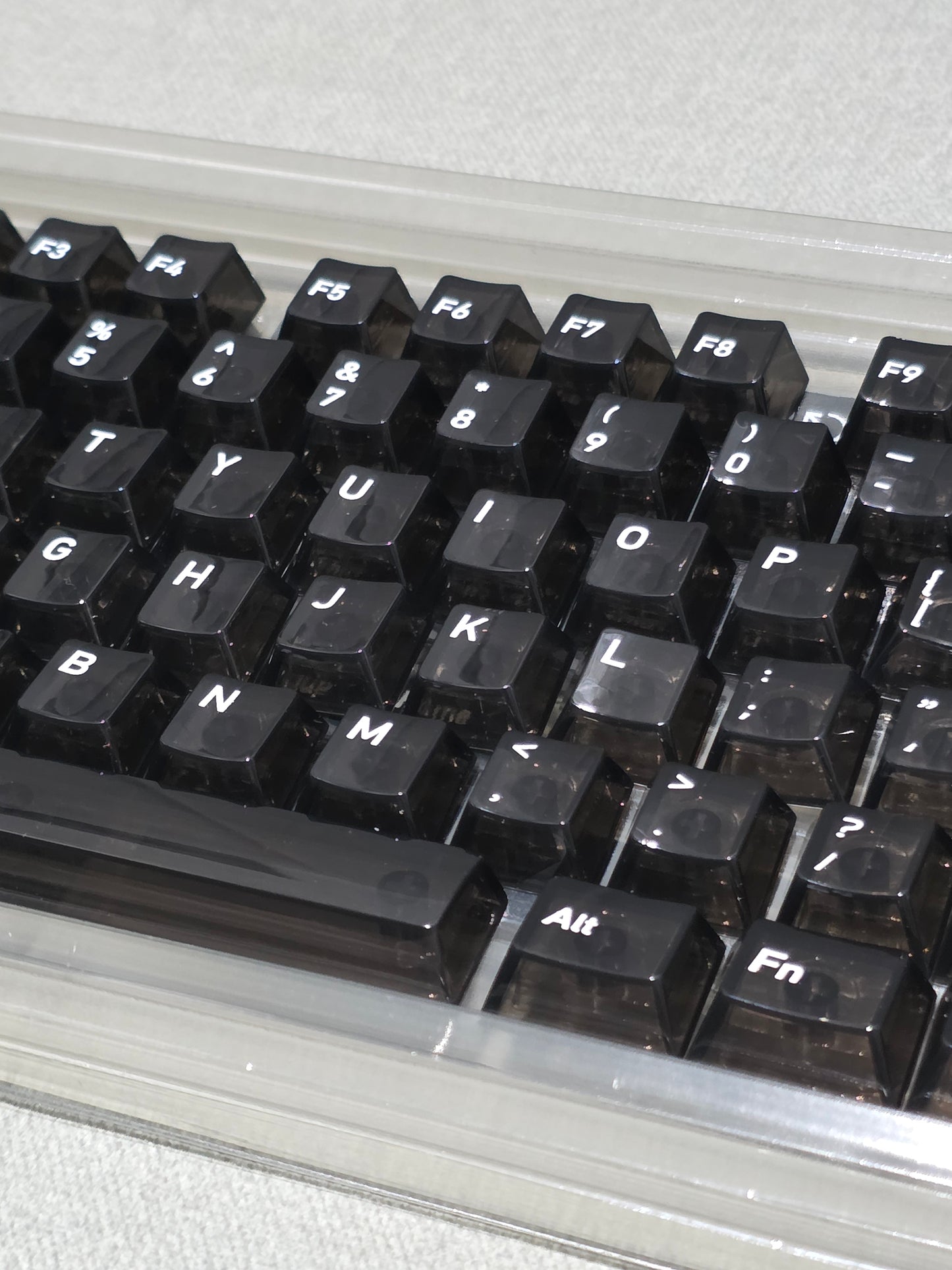 Crystal Black English Japanese Transparent Cherry Keycaps
