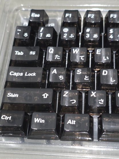 Crystal Black English Japanese Transparent Cherry Keycaps