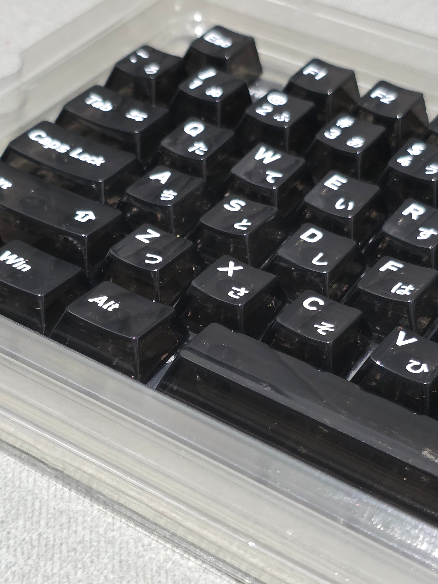 Crystal Black English Japanese Transparent Cherry Keycaps