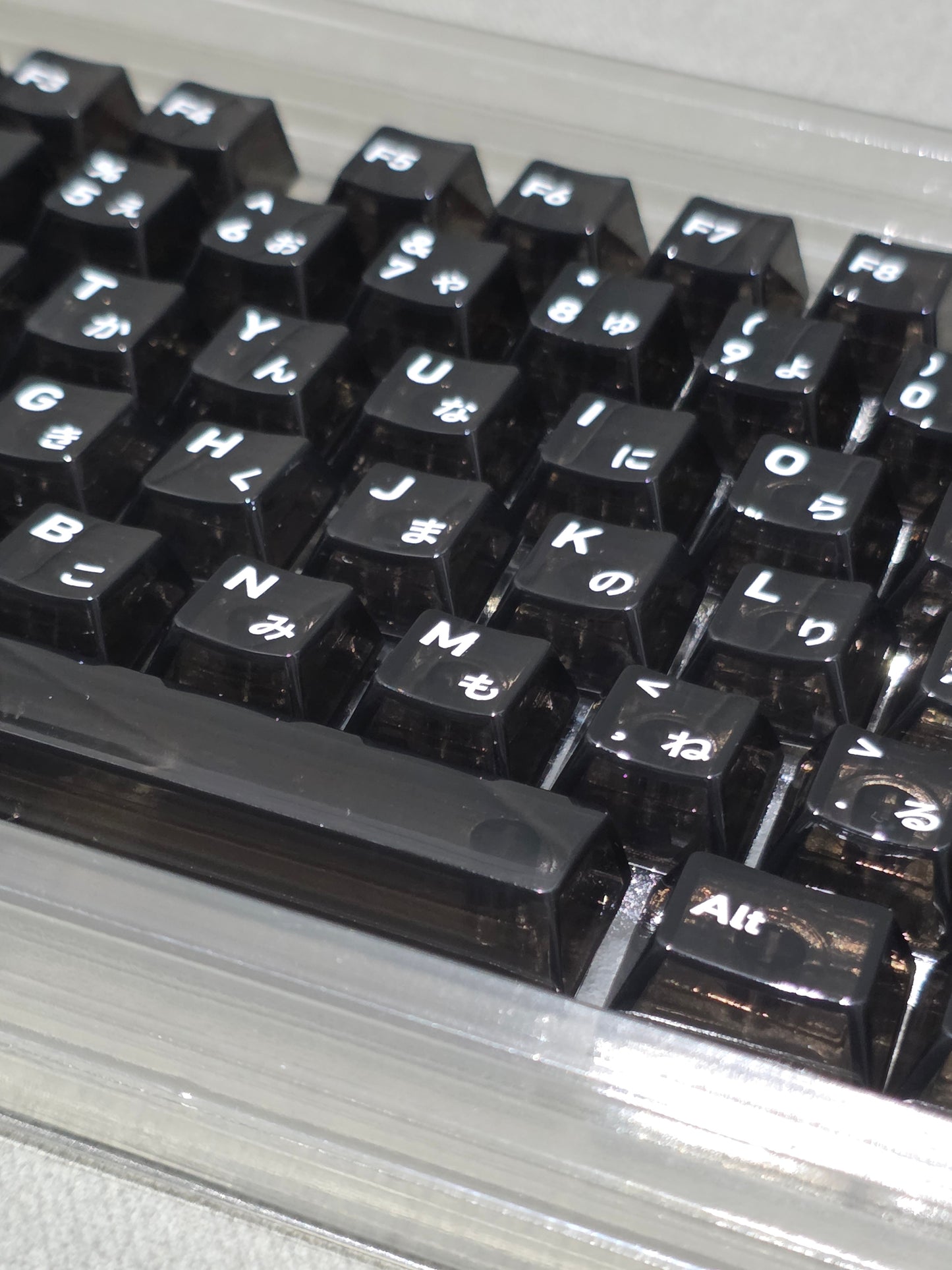 Crystal Black English Japanese Transparent Cherry Keycaps