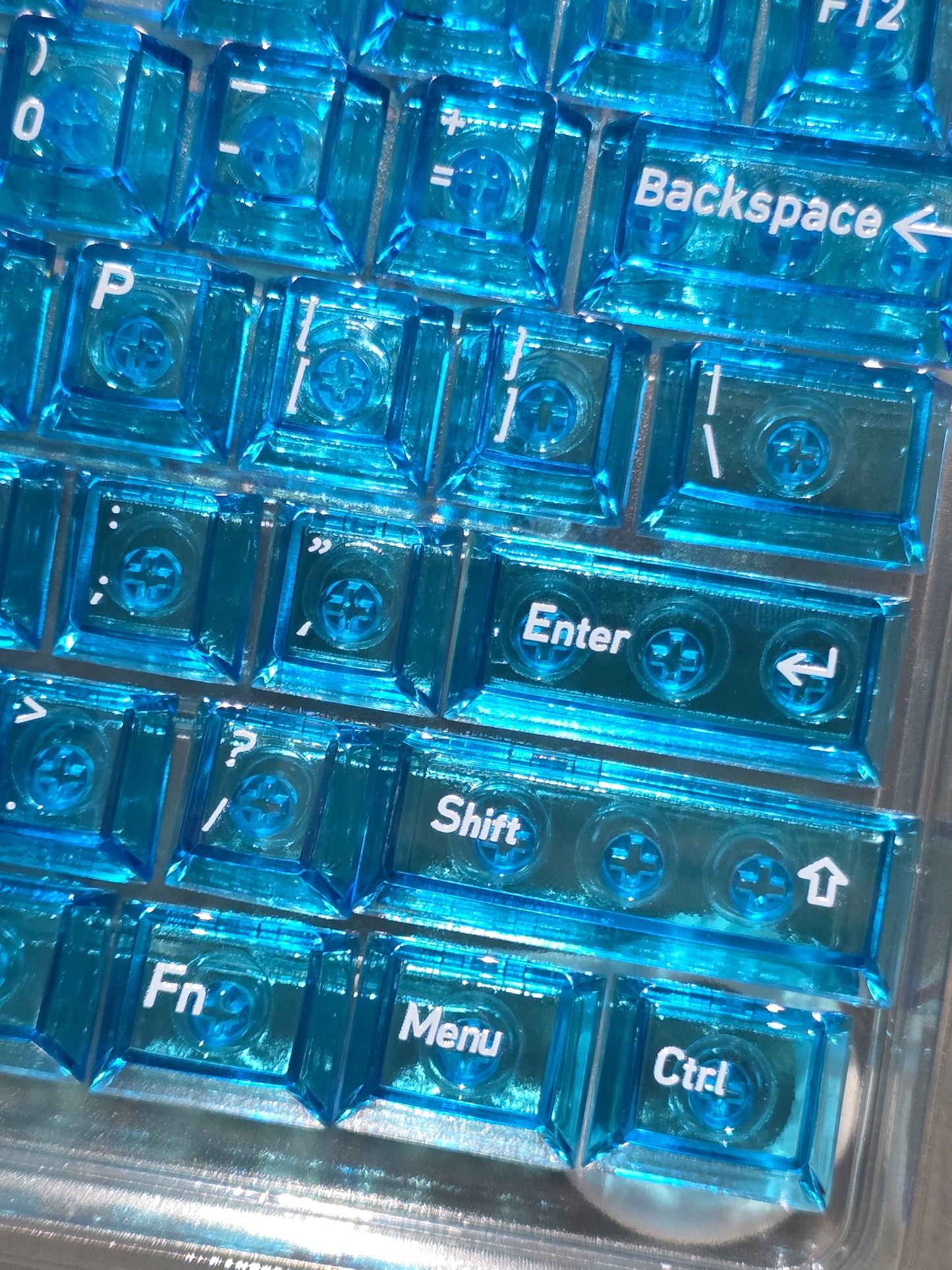 Crystal Blue  English Japanese Transparent Cherry Keycaps
