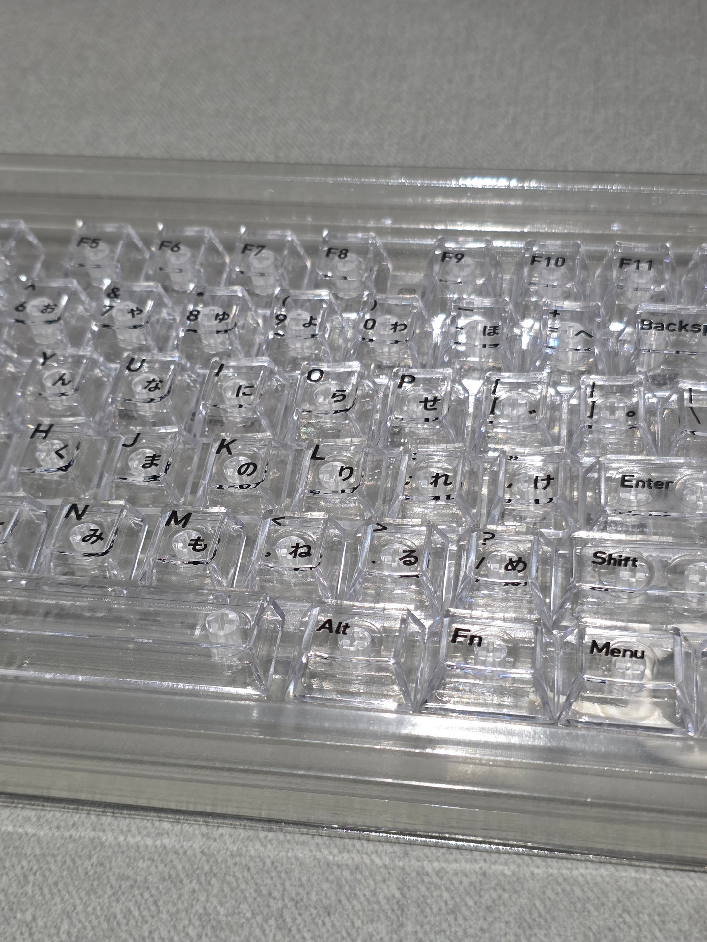 Crystal Transparent English Japanese Cherry Keycaps