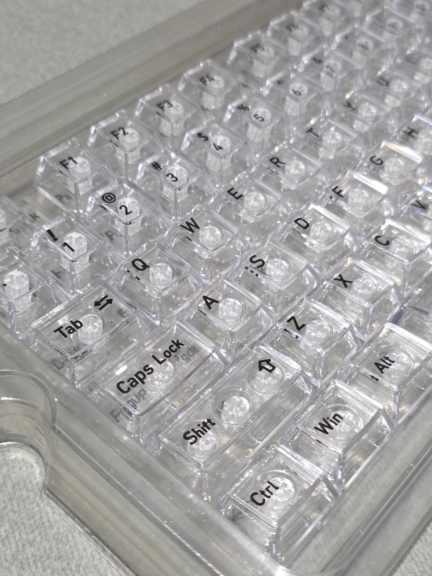 Crystal Transparent English Japanese Cherry Keycaps