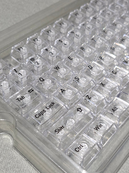 Crystal Transparent English Japanese Cherry Keycaps