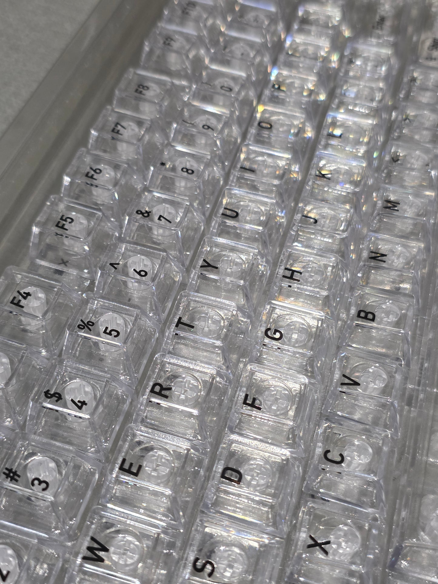 Crystal Transparent English Japanese Cherry Keycaps