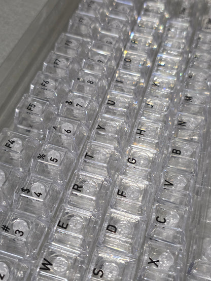Crystal Transparent English Japanese Cherry Keycaps