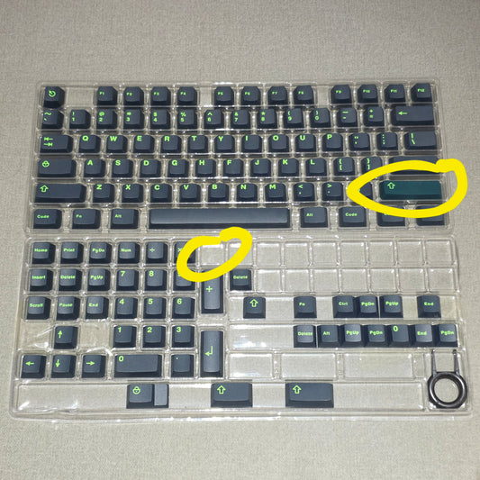 CLEARANCE Missing Keys Emerald Green Cherry Doubleshot Keycaps