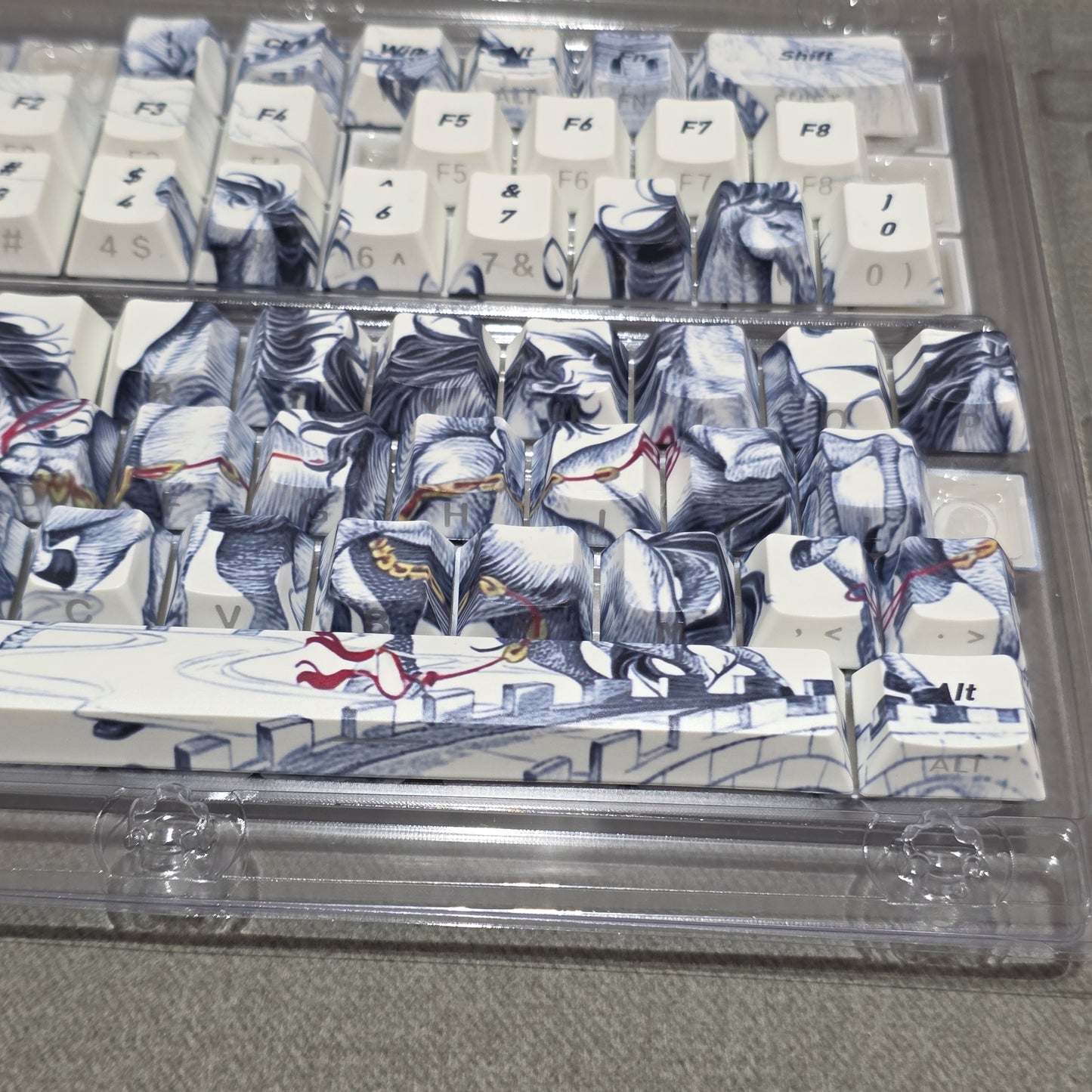 Eight Horses Side Backlit Dual Legends Keycaps READ DESCRIPTION