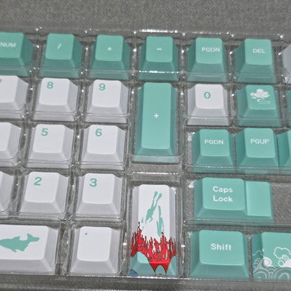 Coral Sea Cherry PBT Keycaps