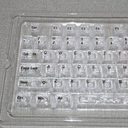 White Carbon With Red Heart Cherry Translucent Thick Keycaps