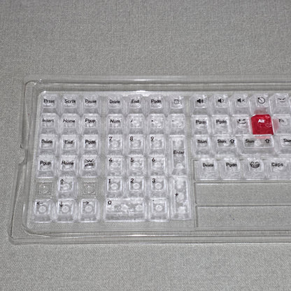 White Carbon With Red Heart Cherry Translucent Thick Keycaps