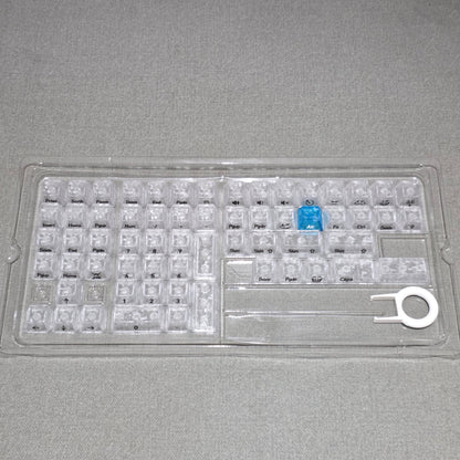 White Carbon With Blue Heart Side Legends Cherry Translucent Thick Keycaps