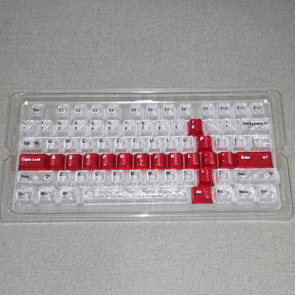 White Carbon With Red Sword Cherry Keycaps