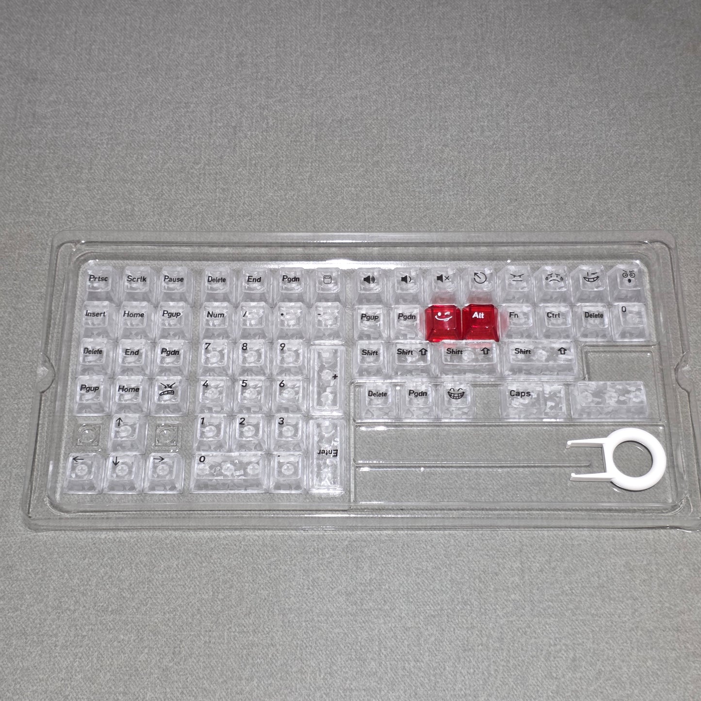 White Carbon With Red Sword Cherry Keycaps